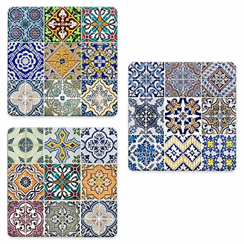 Lupia - SOTTOTUTTO Quadrato Collezione TILES Set assortito Sottobicchiere, Sottopiatto o Sottopentola, segnaposto, bomboniera in legno decorato con stampa 108 pz 10x10 cm sotto bicchieri