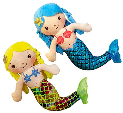 Gadpiparty 2 Stücke Gefüllte Meerjungfrau Puppen Weiche Meerjungfrau Plüschtiere Meerjungfrau Plushie Für Kleine Mädchen Geburtstagsgeschenke Babyparty