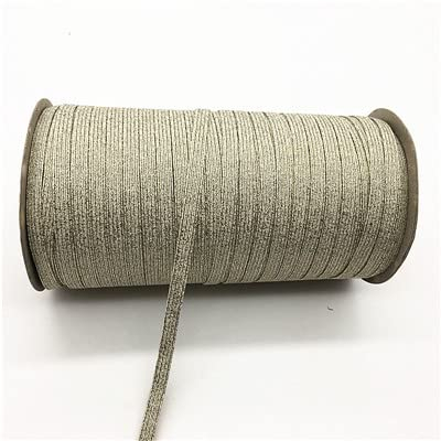 ALRIUS 144 Yardas 6mm Gliiter Oro Plata Colorido elástico Costura Banda elástica Banda de Goma Plana Banda para la Cintura Cuerda elástica Cinta elástica