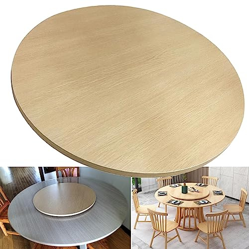 SAGIDAR Grand Plateau Tournant De Table À Manger, Plateau De Service en Bois, Plat Rotatif Rond, 50cm-100cm, Table De Jardin, Base Antidérapante, pour Les Dîners De Famille Et Les Fêtes