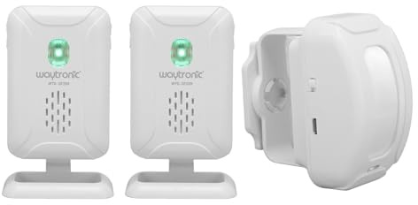 Timbre con Sensor de Movimiento, 2 Receptores, Tienda, Tienda, Oficina, Hogar, Entrada de la Puerta Delantera, Timbre de Bienvenida, Alarma con Detector de Movimiento,