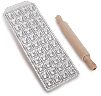 Imperia Raviolamp Imperia Line 100% Made in Italy Moule à ravioli Accessoire de machine à pâtes pour raviolis Accessoire de cuisine en aluminium avec rouleau à pâtisserie