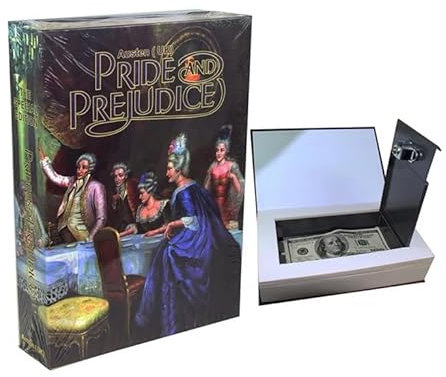 LinaLife 22,4 x 15,5 x 4,5 cm Wörterbuch, versteckter Sicherheits-Tresor, Code-Schloss, Bargeld, Schmuck, Schließfach, Stolz und Vorurteil, echtes Papier, Buchtresor mit Passwort, Diebstahlschutz