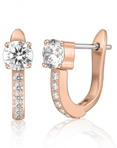 Limerencia Titan Creolen Ohrringe Damen, 10 mm Medizinische Hypoallergen Hoop Ohrringe mit Glänzendem Zirkonia für empfindliche Ohren Mode Damenschmuck