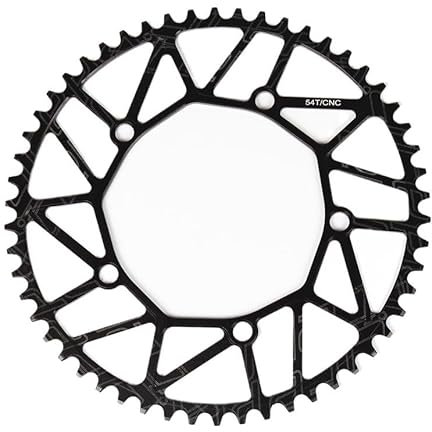 wanhaoaony Fahrradkettenblätter Klappfahrrad schmale breite Zähne 130BCD Kettenblatt 46 48 50 52 56 58T Kettenrad Aluminiumlegierung BMX Fahrrad Kurbelgarnitur Kettenblatt (Color : 54T Black)