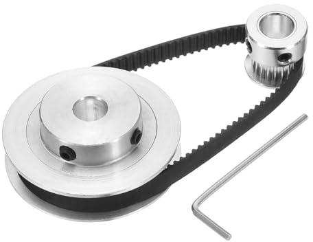 QUARKZMAN GT-2 Synchronrad 20&60 Zähne 8mm Bohrung Zahnriemenscheibe | Aluminiumlegierung, mit 1 Stück Länge 200mm Breite 6mm Riemen, für 3D-Drucker CNC-Maschine, 20-60T-8B-6