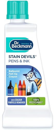 AMK® Stain Devils Pen Ink Stain Remover 50ml Specialist Fabric Spot Treatment for Ballpoint Felt Tip Highlighter Beer Spirits Nicotine on Washable Clothes Textiles Powerful Targeted Formula Action