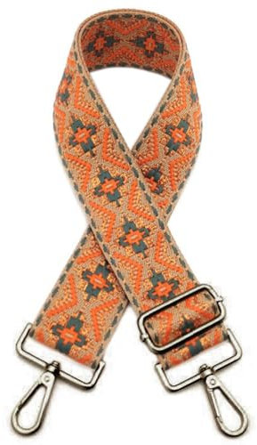 Whakano Breite Taschengurt,Boho Verstellbar Schultergurt für Taschen Unisex,Ersatz Umhängegurt 5CM,Längenverstellbarer 75-130cm,Taschengurte zum Wechseln,Taschen Zubehör,Bronze Schnalle,Orange