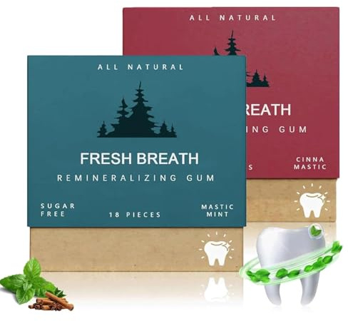 Gomma da masticare remineralizzante senza zucchero, gomma da masticare a lunga durata, gomma da masticare alla menta e alla cannella, gomma sbiancante per denti e gengive sani