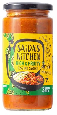 Gluten-Free, Rich & Fruity Moroccan Tagine Sauce Ready to Serve Over Rice or Pasta | Cook-in Sauce Jar, Plant-Based, Vegan, Allergen-Free, No Added Sugar | 3 x 370g Bulk Multipack | Saida's Kitchen