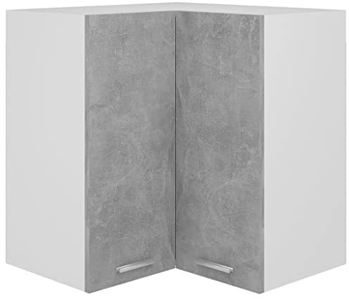 Myheimly Eckhängeschrank Betongrau 57x57x60 cm Holzwerkstoff Küchenschrank Küchenzeile Küchenmöbel Unterschrank Küchenunterschrank Schrank
