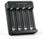 POWEROWL Chargeur de Piles AA AAA 4 Baies, Emplacement indépendant, Charge USB pour Piles Rechargeables Ni-MH Ni-CD