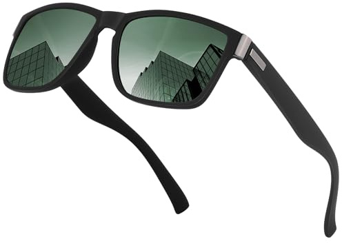 Farrobor Gafas de Sol Hombre Polarizadas Clásicas Gafas de Sol Cuadradas Lentes de sol Hombre y Mujer Conducir Correr Protección UV400