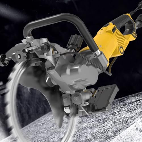 Scie à Anneau électrique Pour Découpe Murale,Scie à Béton Toroïdale 5000 W,Profondeur De Coupe 290 Mm,Machine De Découpe De Rainures électrique Pour Pierre,Mur,Fenêtre,4xblade