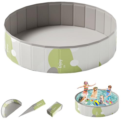 hundepool klein,hundepool 80x20,planschbecken Hund,Hunde Pool groß,Dog Pool for Large Small Dogs, Foldable Dogs Cats Pool Paddling Pool, Thickened PVC Dog Bathtub, Portable Dog Paddling Pool-A||100CM