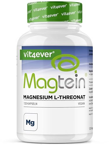 Magtein® Magnésium L-tréonate 120 gélules – hautement dosé 2000 mg de magnésium L-tréonate pur par jour – Végan