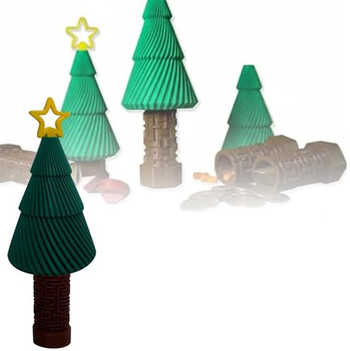 1Pcs Christmas Tree Money Puzzle Box for Cash & Gift, Creative Christmas Surprise Puzzle Gift Box with Maze Locked Hidden Compartment, Fun Xmas Money Holder for Kids & Teens
