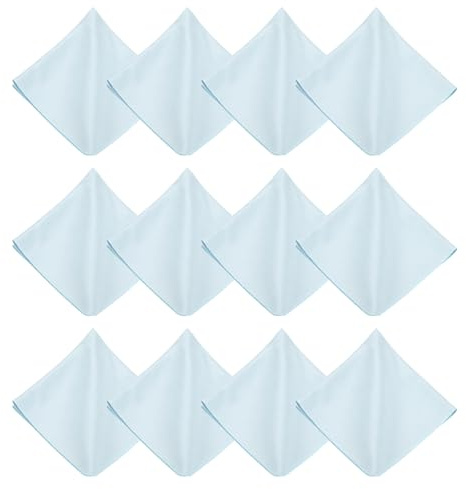QUARKZMAN 12 Paños De Microfibra para Limpiar Gafas, Paño para Limpiar Pantallas Cámaras Teléfonos Móviles Electrónicos Lentes, Azul Claro | Azul Claro | Azul