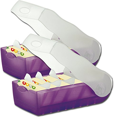 HAN 998 Lernkartei CROCO - die Profibox, genial einfach Vokabeln lernen, DIN A8 (transluzent-lila / 2 Boxen)