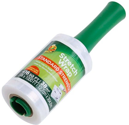 Duck Rotolo di pellicola elasticizzata, trasparente, 12,7 cm x 304,8 m, 1 confezione, bianco (285849)