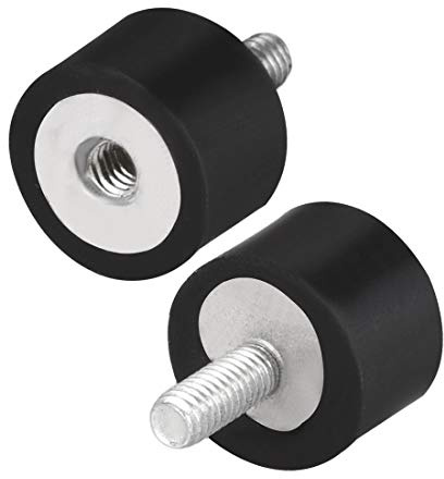 sourcing map 4Stk.M4 Stecker Buchse Gummihalterungen Schwingungsisolatoren Stoßdämpfer 15 mm x 10mm Schwarz