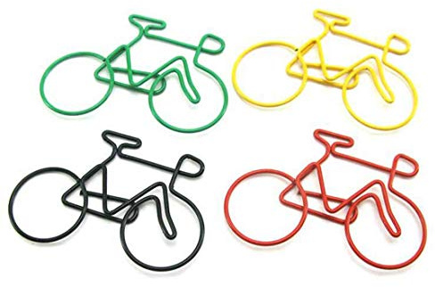 BigBigShop 4 Stück Fahrrad Form Büroklammern Metall Vintage Lesezeichen Datei Klammern für Office School Supplies Dekoration