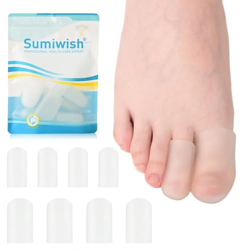 Sumiwish Proteggi Dita Piedi Toe Protector - 8 Pack per alluce, copridita, protezione alluce per alleviare il dolore, unghie mancanti o incarnite, calli, duroni, vesciche, dita a martello