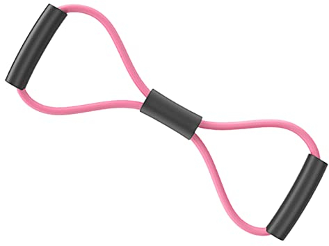Wilitto Rallye-Widerstandsbänder 8 figurförmiges Gummiband Yoga-Ausrüstung Brustentwickler Gummi-Expanderseil für Sport (3,94 × 15,75 × 0,47 Zoll) Pink