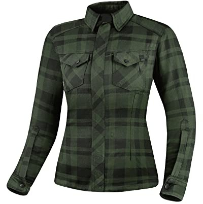 SHIMA Renegade 2 Motorbike Shirt for Women AirForce Back Protector Armour Riding Motorcycle Jacket Stretch Bikers Ventilated Lightweight Armoured Bike Textile Motorcycles (Womens, Green, S)