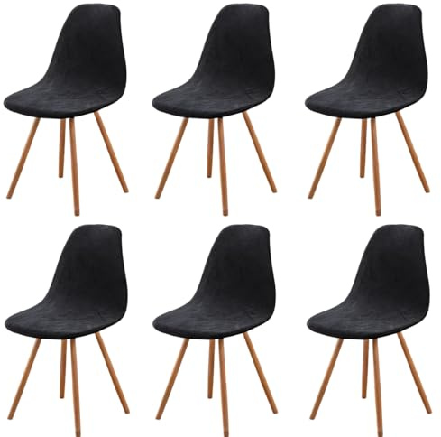 Highdi Stuhlhussen 6er Set, Strech Samt Stuhlhussen Skandinavisch Noir Abnehmbare Universal Stuhlbezug Waschbarer Chair Cover Stuhlabdeckung Elegante Esszimmer