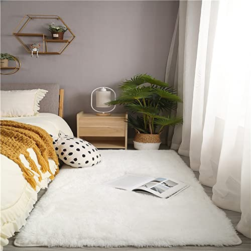 Enyhom großer, flauschiger, 120 x 160 cm, superweicher Kunstfellteppich, für Schlafzimmer und Wohnbereich, waschbar, modern, luxuriös