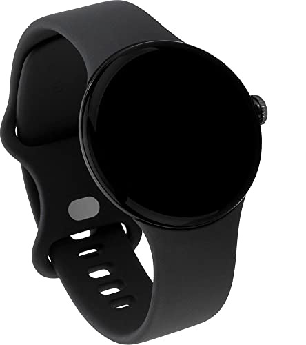 Google Pixel Watch – Android-Smartwatch mit Aktivitätsaufzeichnung – Smartwatch mit Herzfrequenz-Tracker – Edelstahlgehäuse in Matte Black mit Sportarmband in Obsidian, LTE