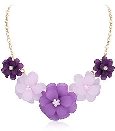 EVER FAITH Blume Statement Halskette Sommer florale Halsketten für Damen Mädchen