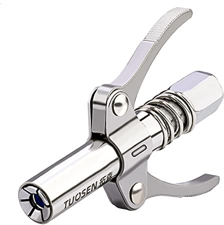 Bocchino con Tubo in Acciaio Inox pressa Grasso Frizione, L'Originale Testina Ingrassatore Professionale Autobloccante,G Grasso Pistola Accoppiatore,per Tutti Pressa per Grasso(Doppia Maniglia)