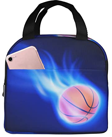 XVBCDFG Bolsa de almuerzo de pelota de baloncesto para oficina al aire libre, papel de aluminio portátil, aislamiento grueso y bolsa Bento para mantener fres