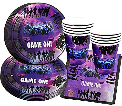 SUNSK Tafelservice für Fortnite Geburtstagsparty Artikel Spielset Themenspiele Zubehör Geburtstagsfeier Set 40 Stück