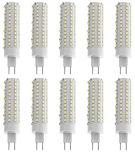 PAZWAHF Lampadine LED G8.5 dimmerabili, Lampadina G8.5 Bi-Pin Base Corn, 10 Watt 1000LM 360° Angolo del Fascio, 3000K 4000K 6000K AC 110V~240V (Confezione da 10)