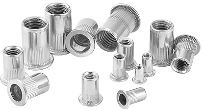 HXJDAM 30 Dadi Rivetti M4 in Acciaio Inox, Rivetti Ciechi a Testa Svasata Piatta, Fissaggio per Metallo, Acciaio, Fibra di Vetro, Plastica