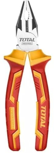TOTAL - Pince Universelle Isolée - Chrome Vanadium - Certifiée VDE - Idéale pour Électriciens et Projets Électriques - Mesure : 160 mm