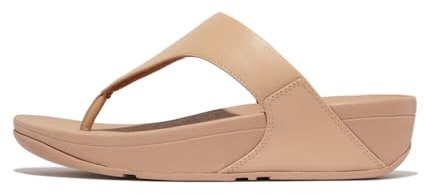 Fitflop Lulu Leather Toepost, Sandalias con Plataforma Mujer, Negro, 36 EU | Sandalias ligeras para caminar de verano con comodidad acolchada, soporte de arco y agarre