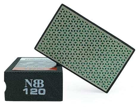 NBB Diamant-Handschleifpad zum Schleifen oder Polieren Diamant-Schleifblock Schleifschwamm mit flexiblem Schaumstoffrücken zum Schleifen von Stein Granit Keramik Fliesen Glas Holz Metall (1, 120#)