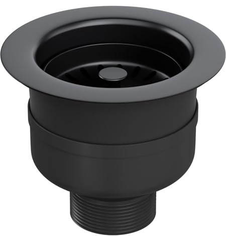 Liquida TF740MB TOP-FIX 90mm Matt Black Basket Strainer Kitchen Sink Waste