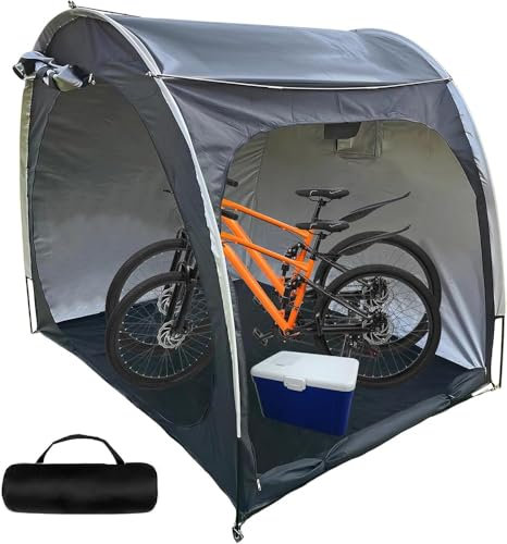 DFANCE Outdoor Bike Covers Storage Shed Tent,Portable Bicycle Storage Sheds Accommodate 3-4 Bikes,Sun Protection Waterproof Bike Protective Canopy for Motorcycle,Garden Tools,Lawn Mower,Black