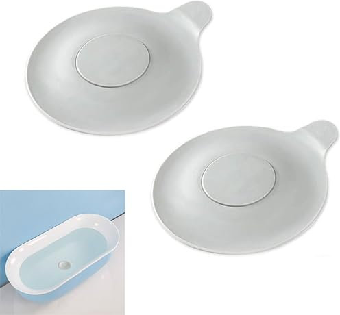 UK Bathroom Sink Plug 2 Pack - Universal 5.1 Inch Drain Stopper with Anti-Loss Chain for Tub & Basin | No-Swap Installation