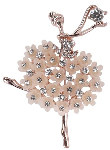 Quystetes Pin Broche de Decoracion de Diamante de Imitacion cubico de Chica Angel del Ballet para Abrigo Sueter