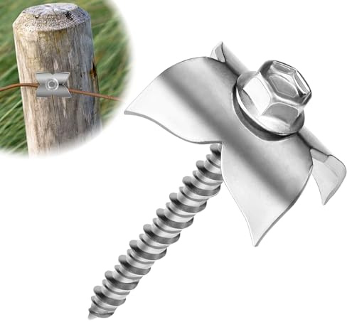 304 Stainless Steel Fence Staples, 200 pcs Reusable Fence Nails for Softwood, Fence Fasteners with Wire Fixer for Mesh and Woven Fencing