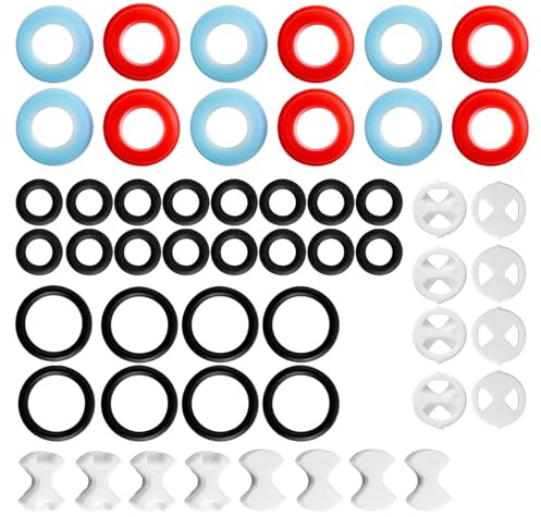 48 Stück Wasserhahn-Ventilkartuschen-Ersatz-Set–Silikon-O-Ring-Dichtungen und Unterlegscheiben zur Reparatur von Mischbatterien