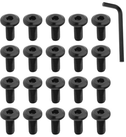 Smgda 20 viti a testa piatta con cava cava esagonale, M6 x 15 mm, finitura nera, in acciaio inossidabile 304, per mobili, con attacco a brugola, filettatura metrica completamente a macchina (M6 x 15