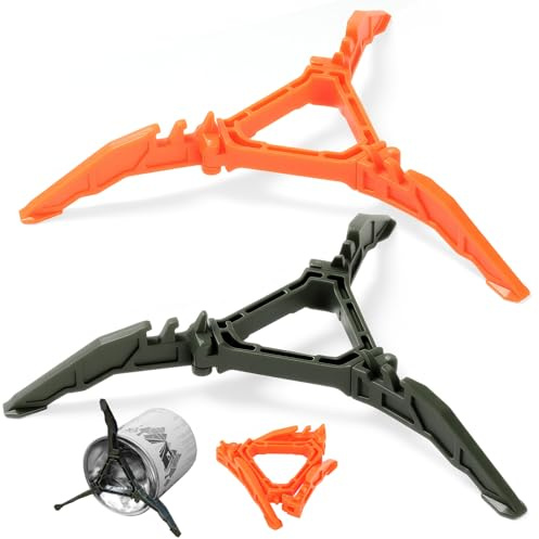2PCS Gas Canister Stand, Foldable Gas Tank Bracket Outdoor Portable Camping Gas Bottle Holder Tripod Stand Fit for 110g / 220g /230/ 450g Canister for Hiking Picnic Cooking