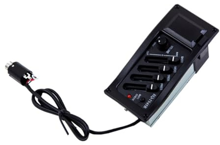 ABOOFAN Piezo Tonabnehmer für Akustikgitarre mit Equalizer und Kabel Kunststoffmaterial Voller Klangfarbe und Klarer Sound für Gitarrenzubehör Anfänger